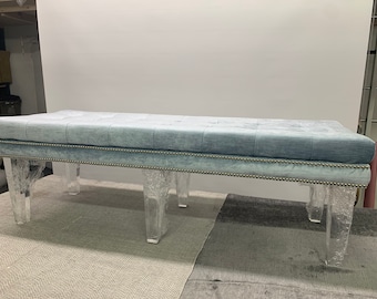 Large Lucite Bench 6 lucite legs