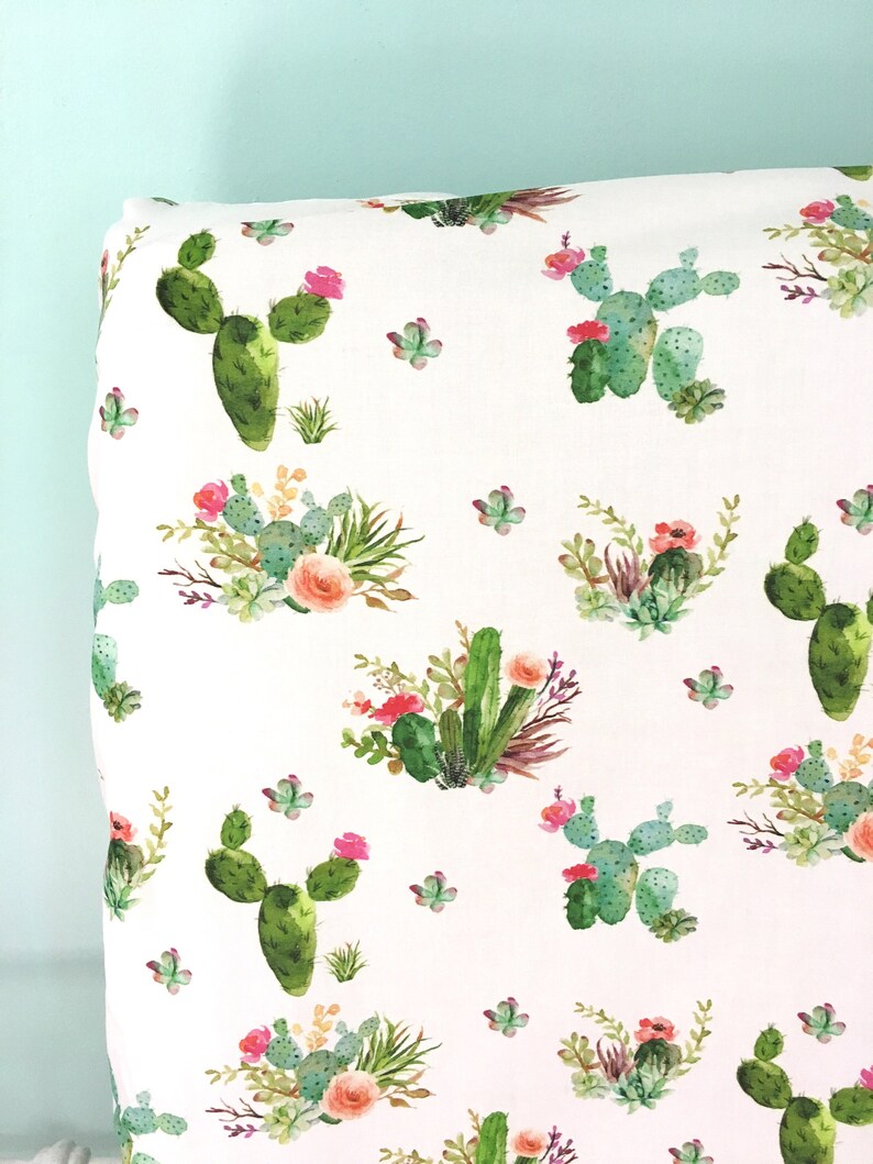 baby girl cactus crib bedding