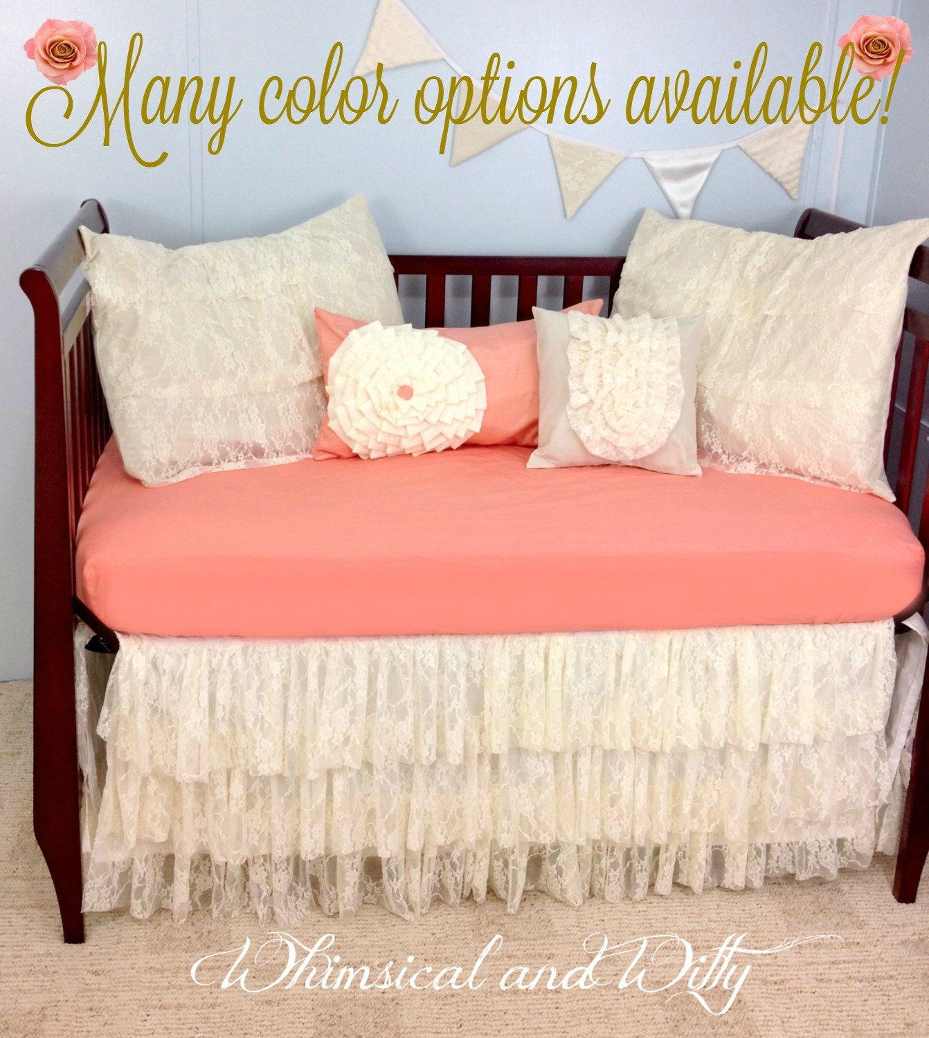 Baby Bedding Crib Bedding Shabby Chic Vintage Lace Baby Etsy