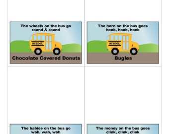 Wheels on the Bus Personalized Printable Food Labels