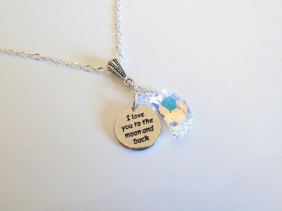 Swarovski Moon Pendant With Chain Swarovski Moon Necklace Etsy Swarovski Moon Pendant With Chain Swarovski Moon Necklace Etsy