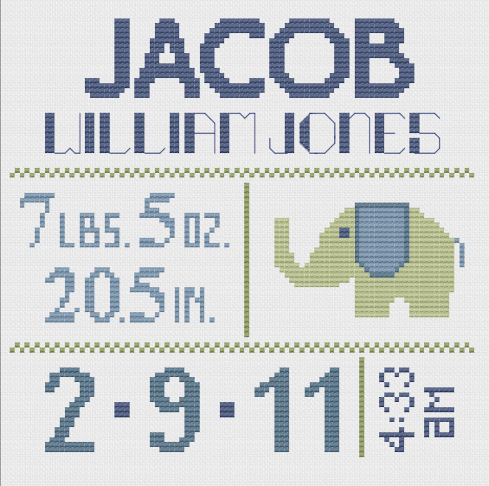 Customized Cross Stitch for Baby Pattern Etsy