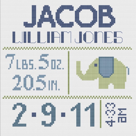 Customized Cross Stitch for Baby - Pattern