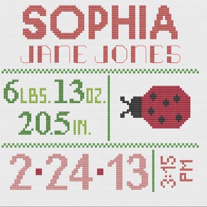 Customized Cross Stitch for Baby - Pattern