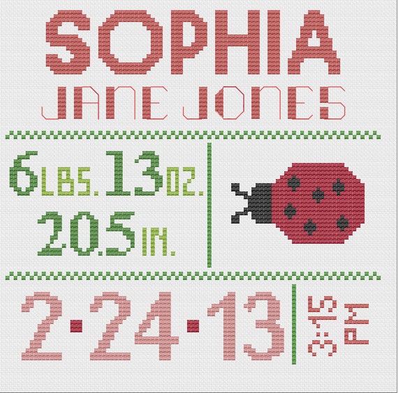 Customized Cross Stitch for Baby - Pattern