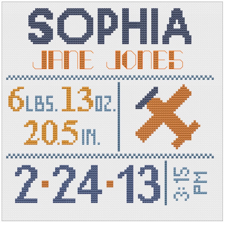 Customized Cross Stitch for Baby Pattern Airplane Etsy