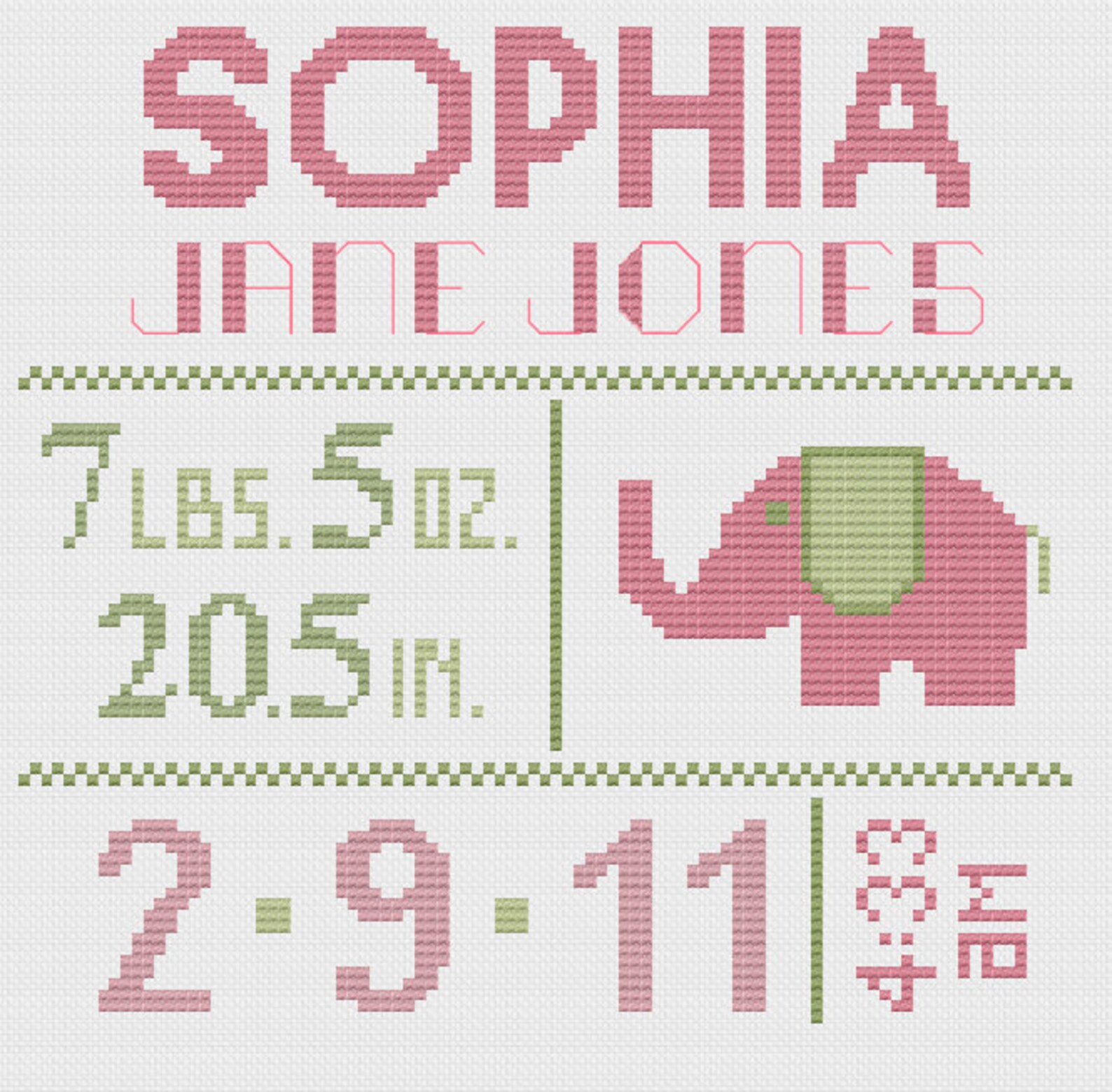 Customized Cross Stitch for Baby Pattern Etsy