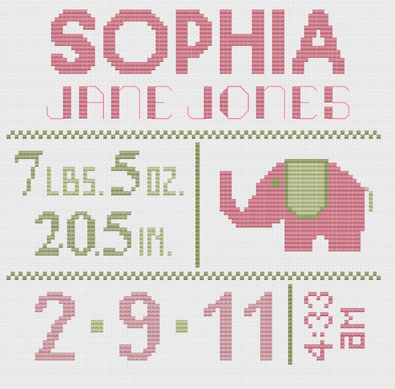 Customized Cross Stitch for Baby - Pattern