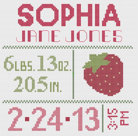 Customized Cross Stitch for Baby - Pattern