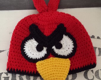 Red Angry Birds Crochet Hat