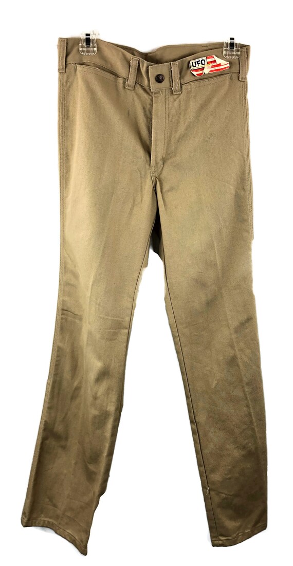 Vintage Deadstock 70s Mens Beige UFO Jeans