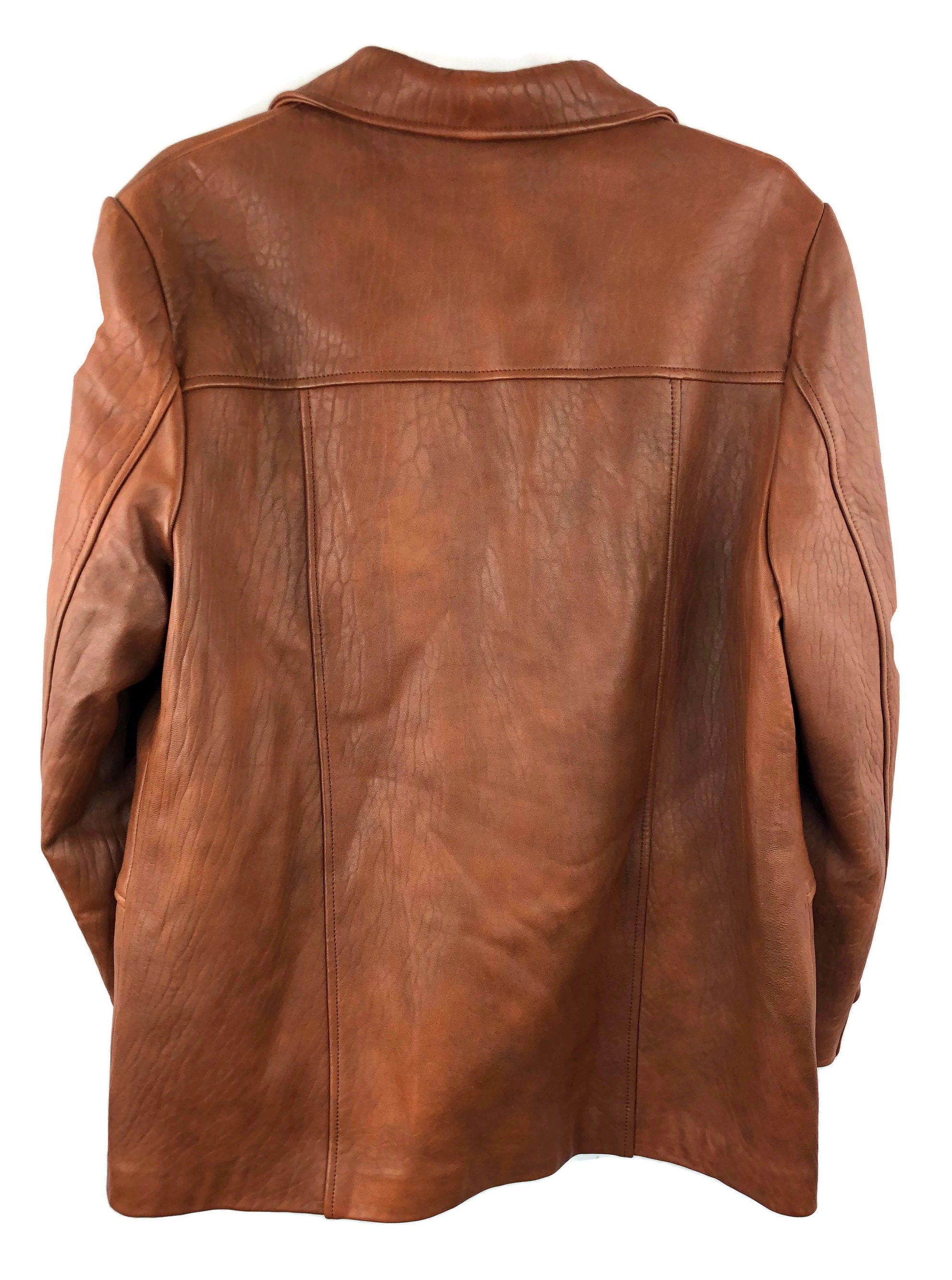 Vintage Ladies Brown Leather Jacket Sz PM Etsy