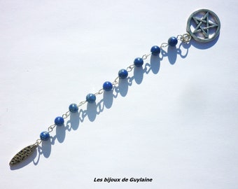 Echelle de sorciere en pierre lapis lazuli et étoile