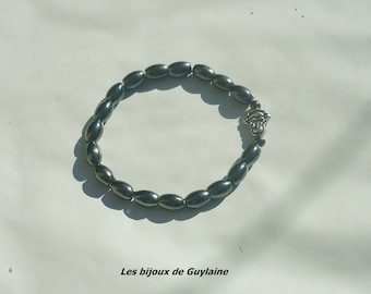 bracelet en pierre hematite et bouddha