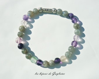 bracelet de protection et concentration pierre labradorite et fluorite