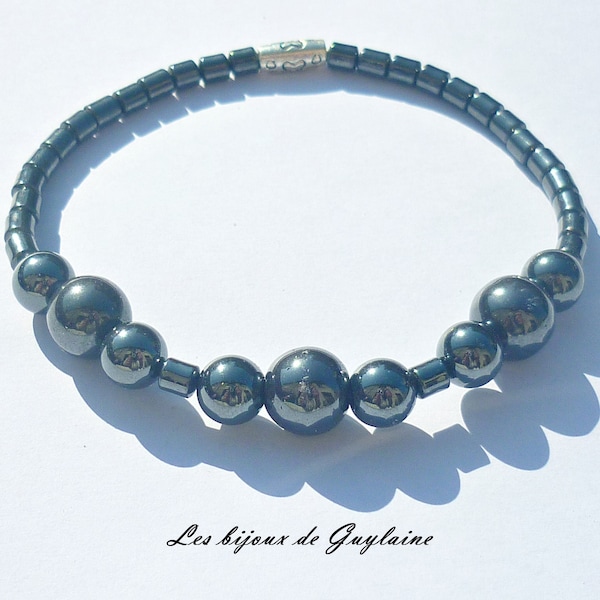 bracelet homme en pierre hematite