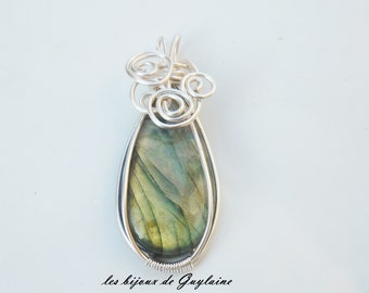 labradorite stone pendant, protection, talisman, amulet