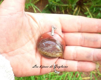 petrified wood stone pendant, talisman, amulet