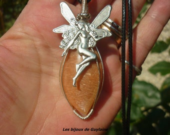 sunstone pendant, fairy theme, magic, lucky charm, talisman, amulet