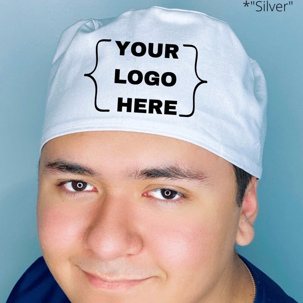 Your Logo Printed or Embroidered on Custom Solid Color Unisex Scrub Cap by UscCreations