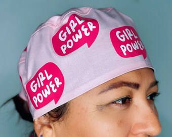 Girl Power Awareness Printed Custom Customized Solid Color Unisex Scrub Cap by UscCreations