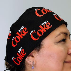 I Need A Coke Zero Scrub Cap – Unisex Medical Hat, Custom Tie-Back, Short Hair Friendly