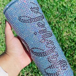 Custom Personalized with Name Glitter Rhinestone 24oz Starbucks Acrylic Tumbler by UscCreations