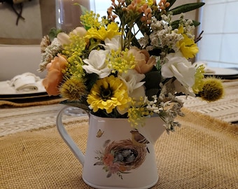 Mother's day flowers]sola flowers made to last] Springtime arrangement] floral watering can
