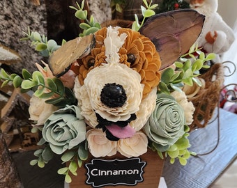 PERRO DE FLORES] Ramo de perro personalizado] flor de cachorro] pedido personalizado de perro de flores] hacer mi perro en flores