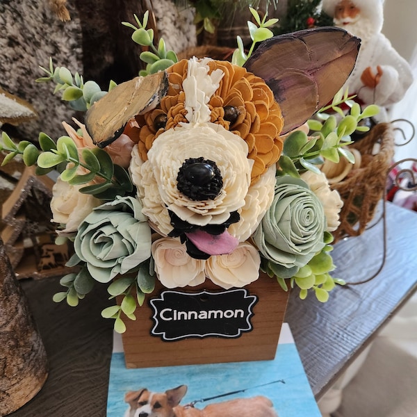 Fleur de chien] bouquet de chien personnalisé] chiot fleur] fleur chien commande personnalisée] faire mon chien en fleurs