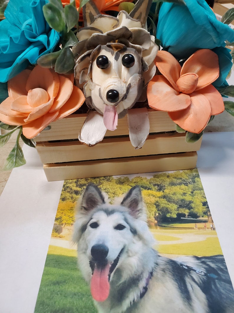 Puppy Flower Bouquet Dog lover birthday gift Loss of pet Etsy