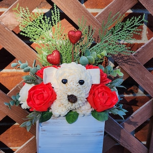 DOG Flowers love flowers birthday flowersdog arrangement Puppy bouquet new dog gift flower dog WHITE flower dog for her get well image 2