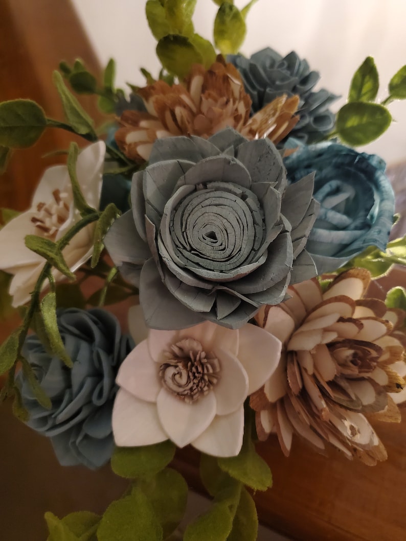 Sola Wood Flower Blue Arrangement Sola Bouquet Blue and Etsy