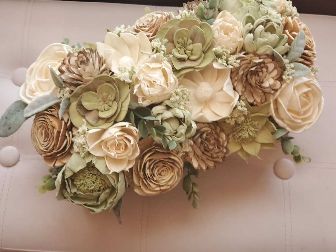 natural-greenery-arrangement-sage-and-cream-bouquet-natural-etsy
