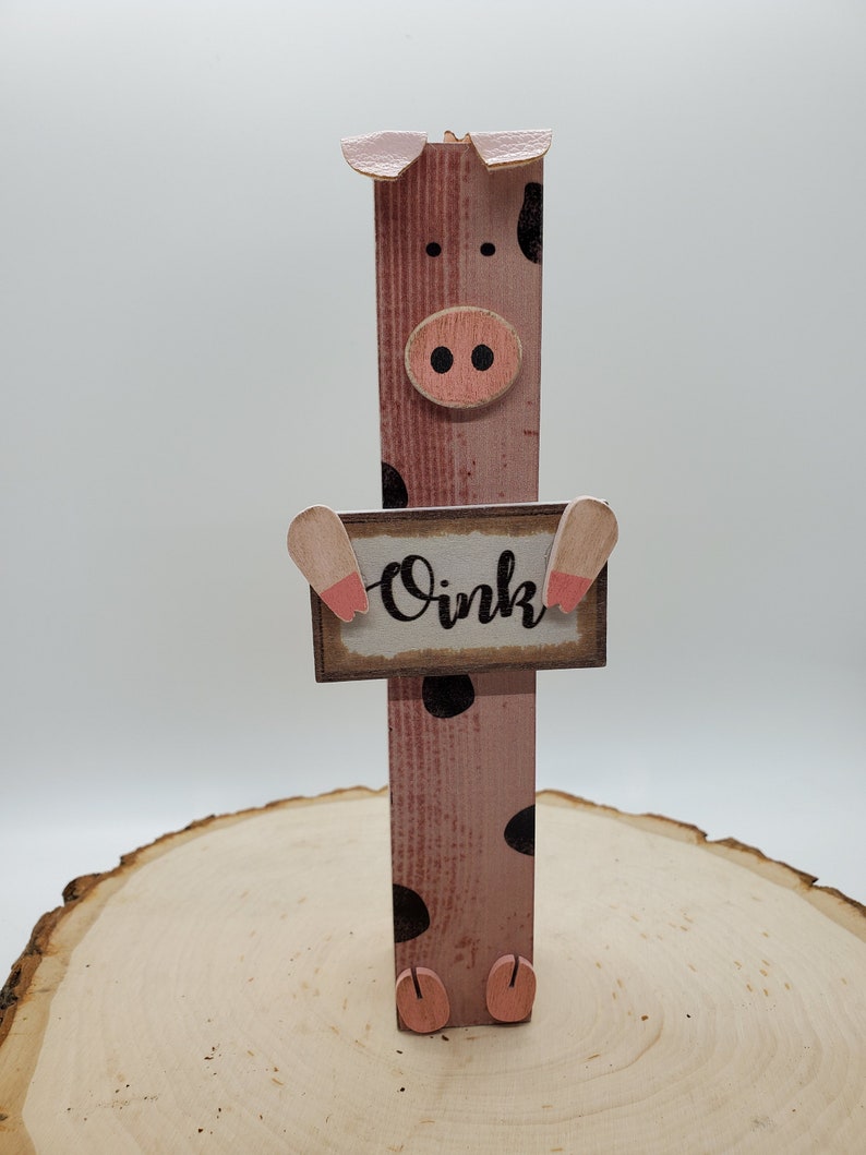 Wooden Farm Animals Farmhouse shelf sitters Wood Tabletop Etsy