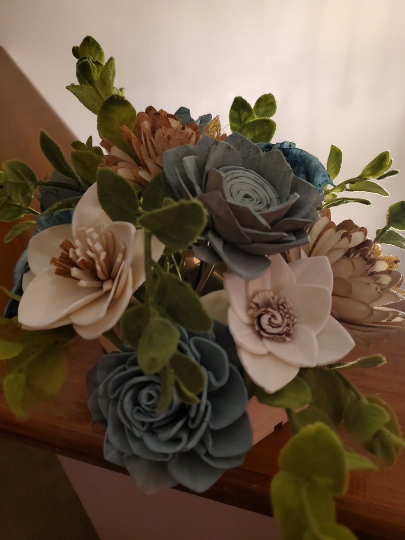 Sola Wood Flower Blue Arrangement Sola Bouquet Blue and Etsy