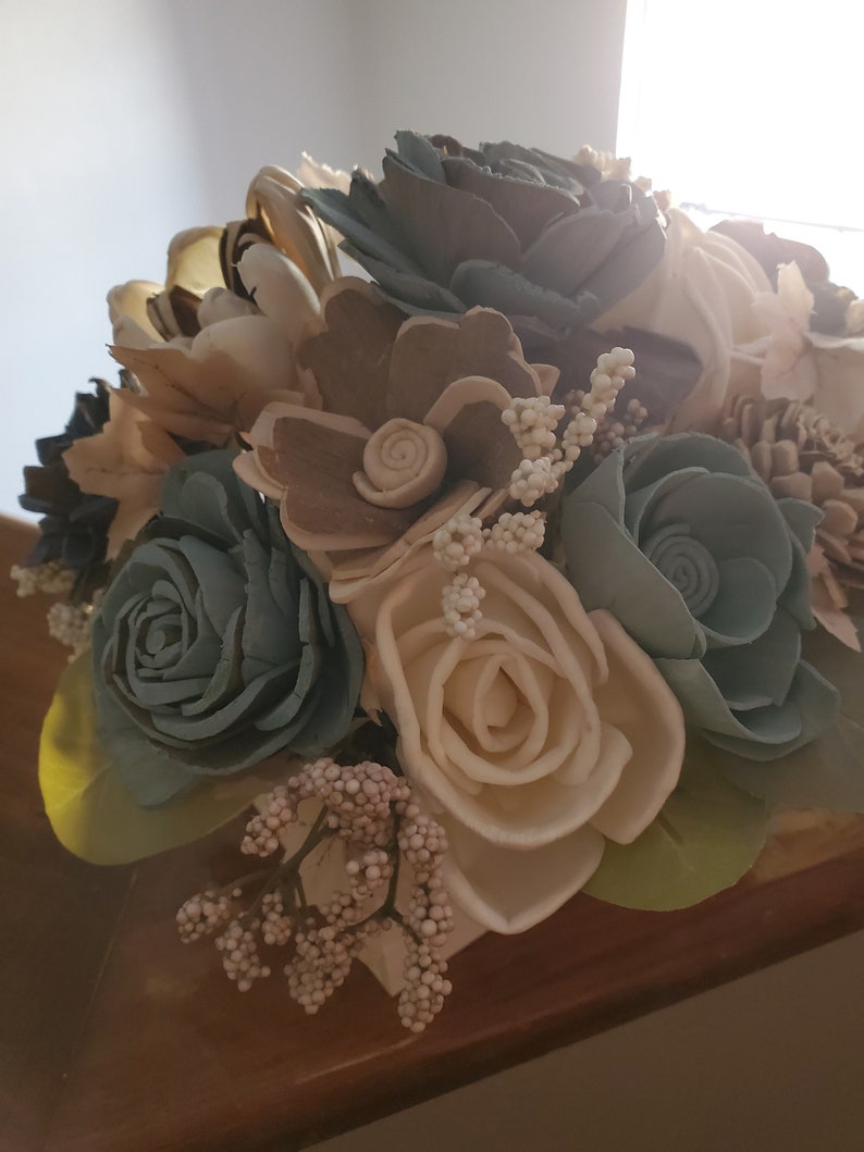 Sola Wood Flower Blue Arrangement Sola Bouquet Blue and Etsy