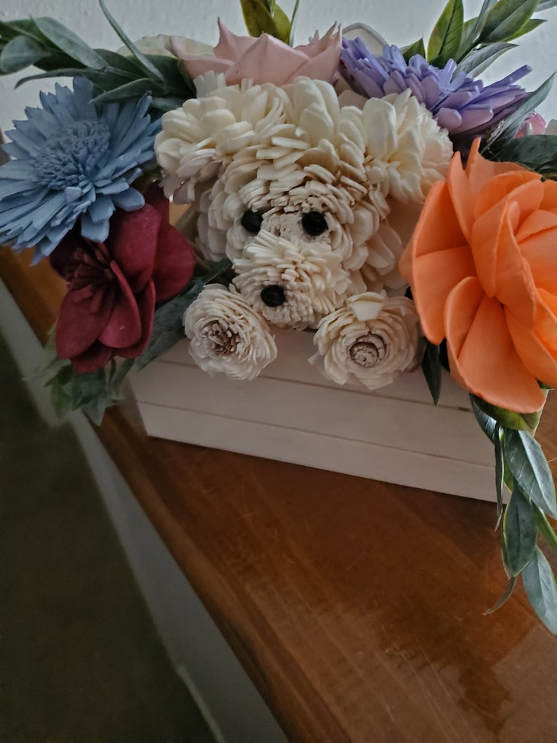 Puppy Flower Bouquet Dog lover birthday gift Loss of pet Etsy
