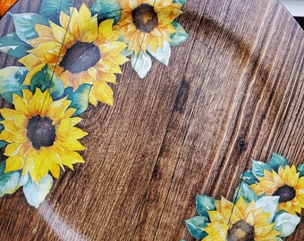 Paper Plate Holder, Wooden Plate Holder, Holder for Plates, Sunflower  Decor, Sunflowers, Sunflower Kitchen, Country Decor, Hand painted