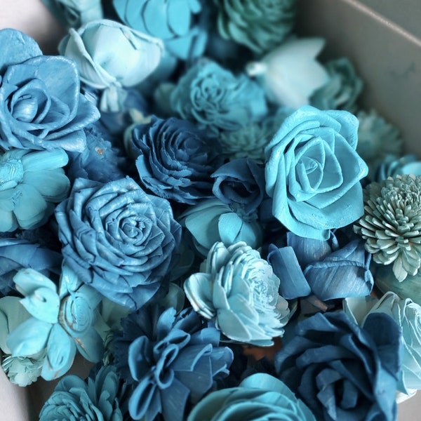 Teal blaue Sola Blumen] Bundle-Pack Sola blaue Blumen] Teal Schiefer türkis Sola lose Blumen