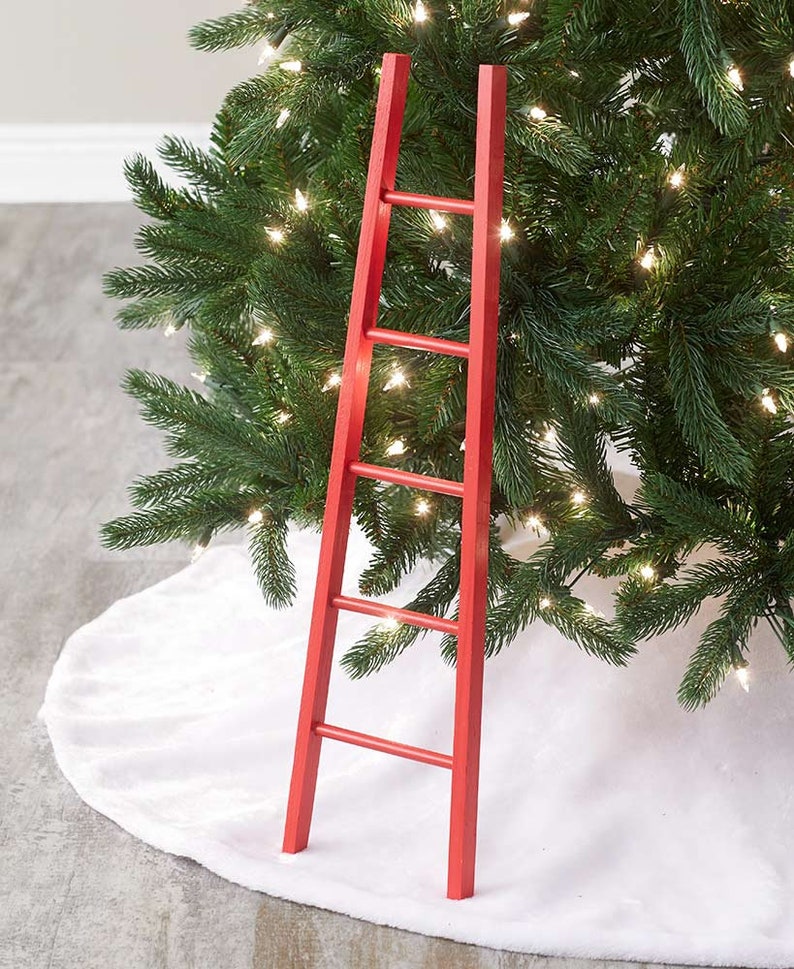 Red Christmas ladder small toy red wood ladder for posing Elf Etsy