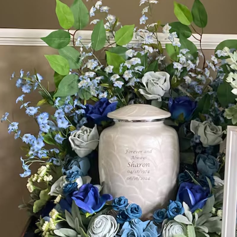 Blue and White Urn - Etsy