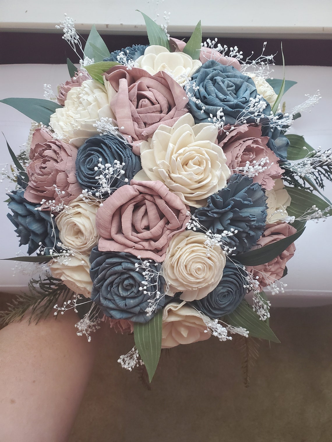 Dusty blue and dusty pink wedding bouquet dusty blue and pink Bridal Bouquet