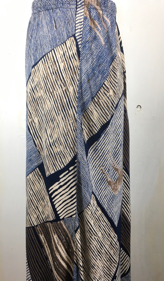Vintage Animal Print Checkered Maxi Skirt