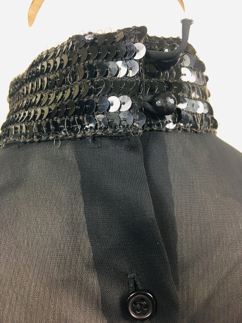 Oscar De La Renta Sheer Sequin Blouse
