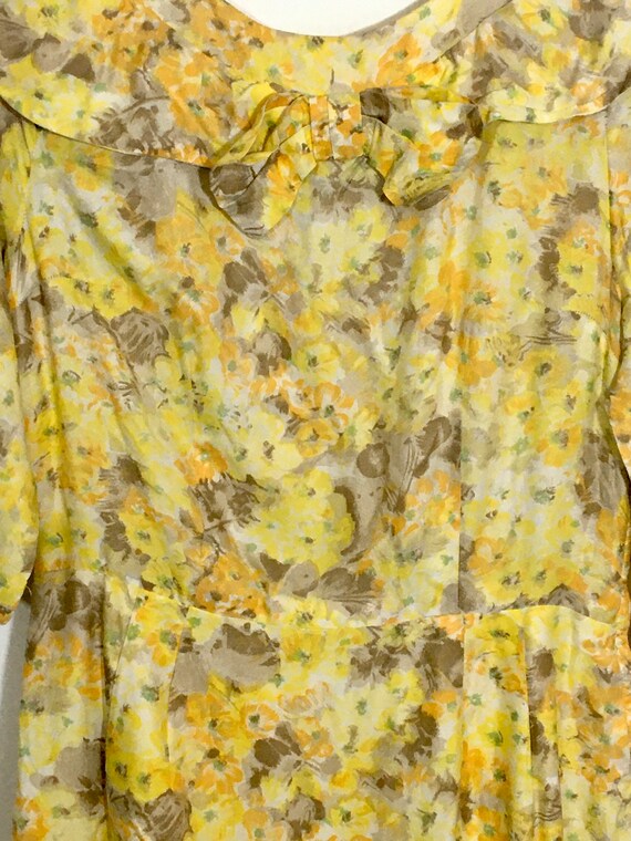 Vintage handmade mustard floral dress - image 6