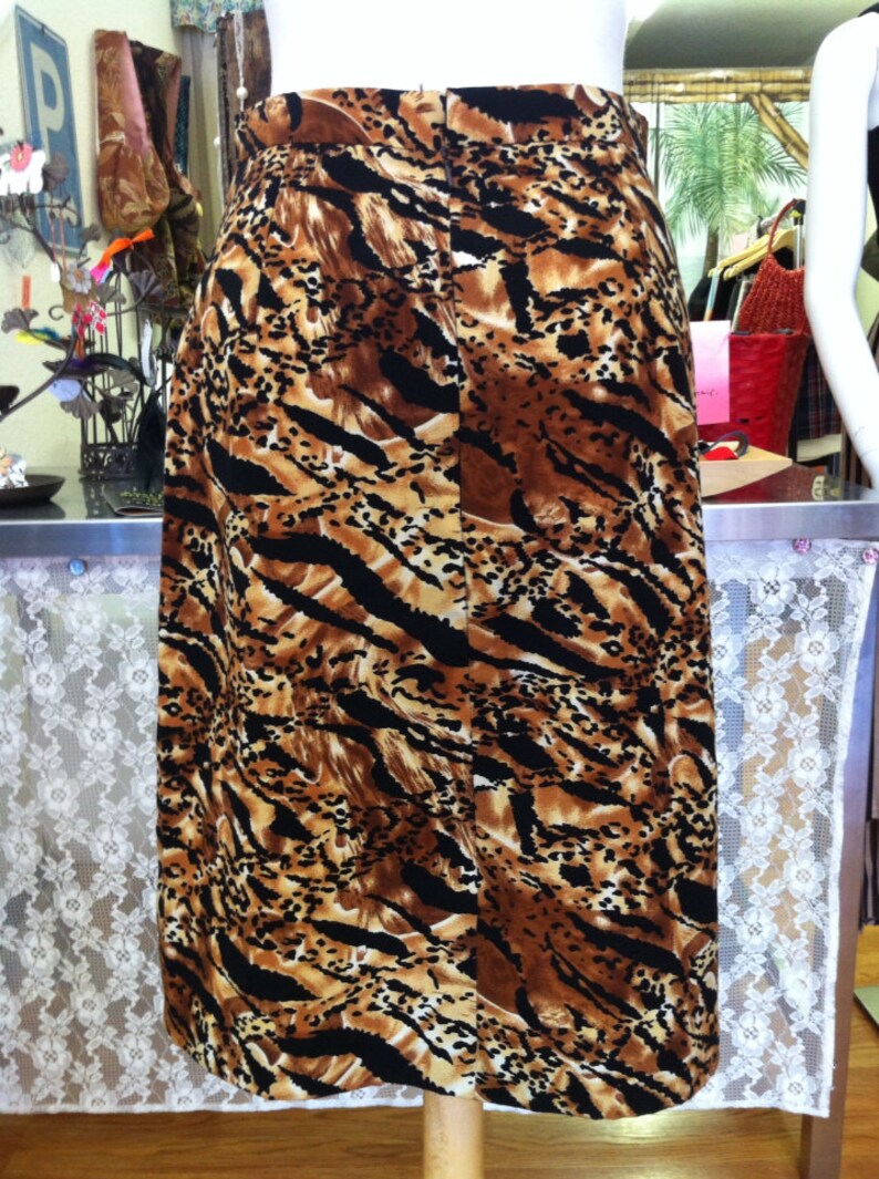 Vintage handmade leopard print skirt image 4