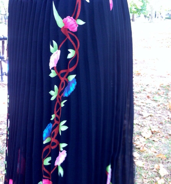 Vintage boho maxi floral skirt - image 2