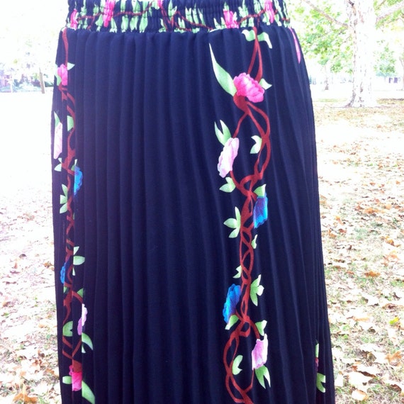 Vintage boho maxi floral skirt - image 3