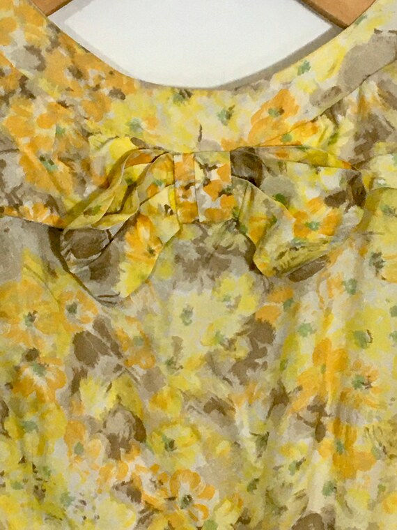 Vintage handmade mustard floral dress - image 8